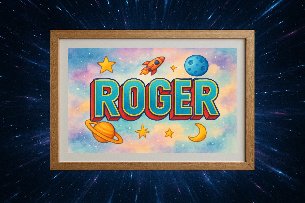 Roger Personalized Outer Space Art 2398