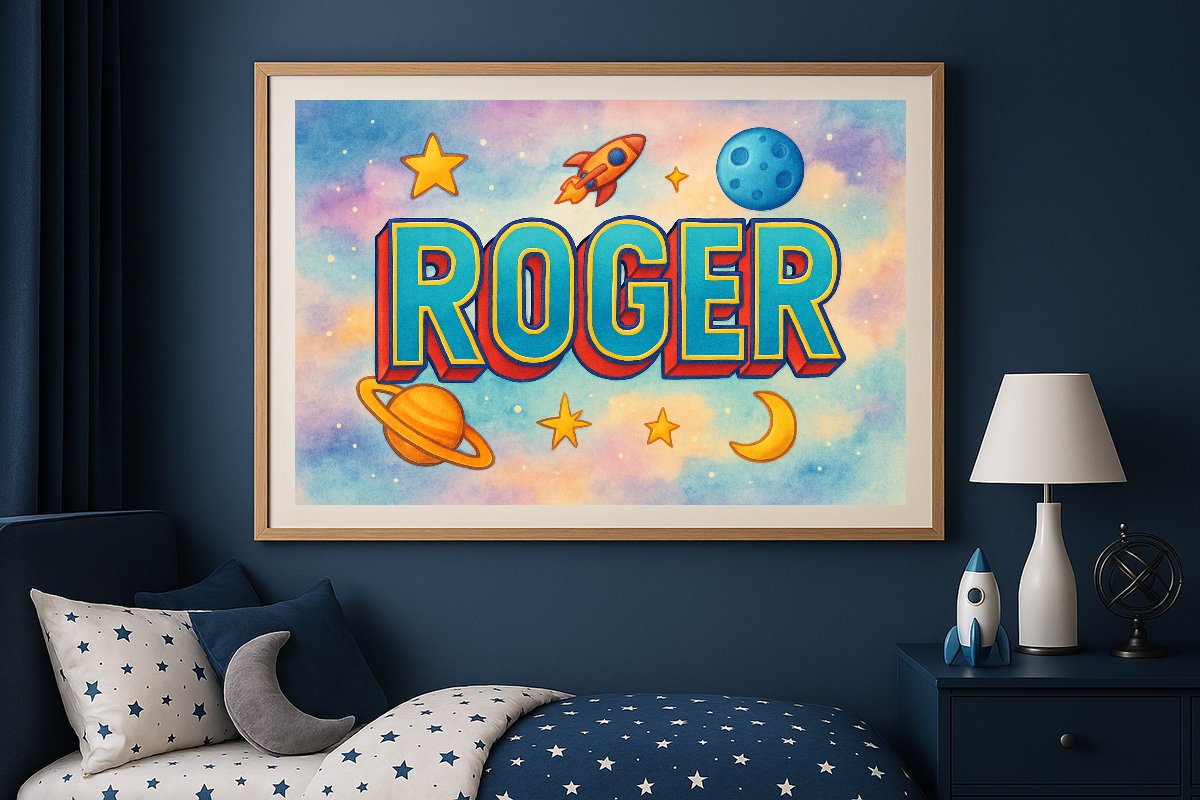 Roger Personalized Outer Space Art 2398