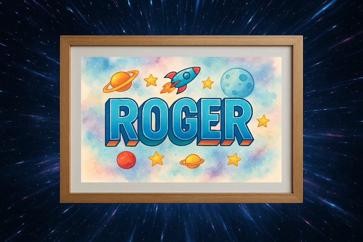 Roger Personalized Outer Space Art 2399