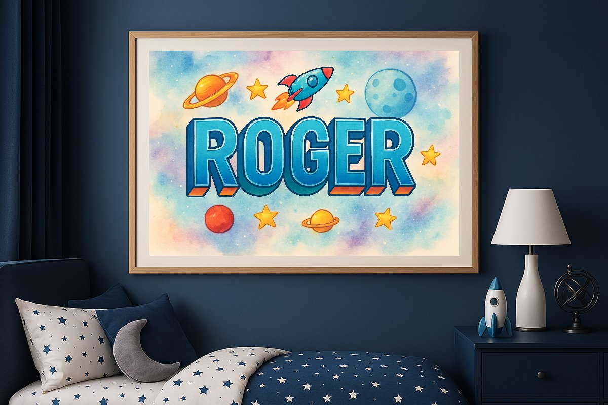 Roger Personalized Outer Space Art 2399