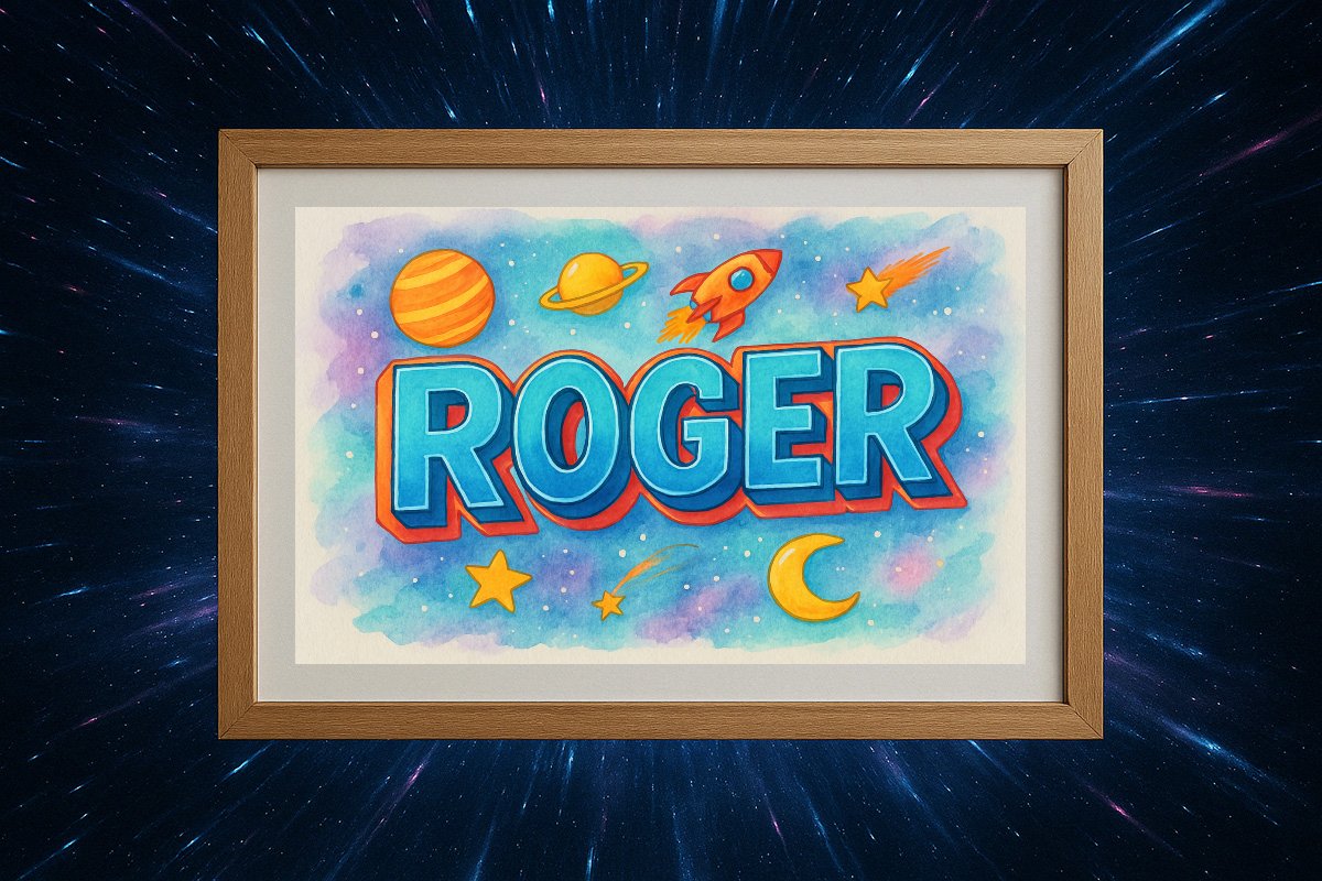 Roger Personalized Outer Space Art 2400