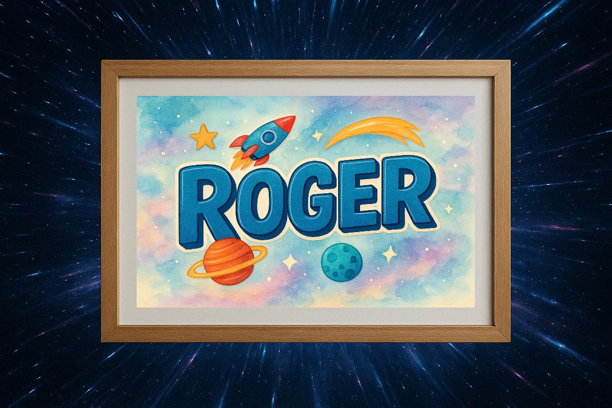 Roger Personalized Outer Space Art 2401