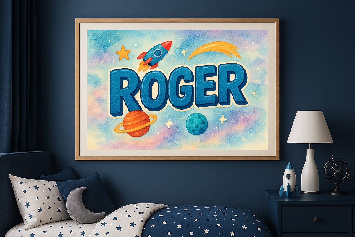 Roger Personalized Outer Space Art 2401
