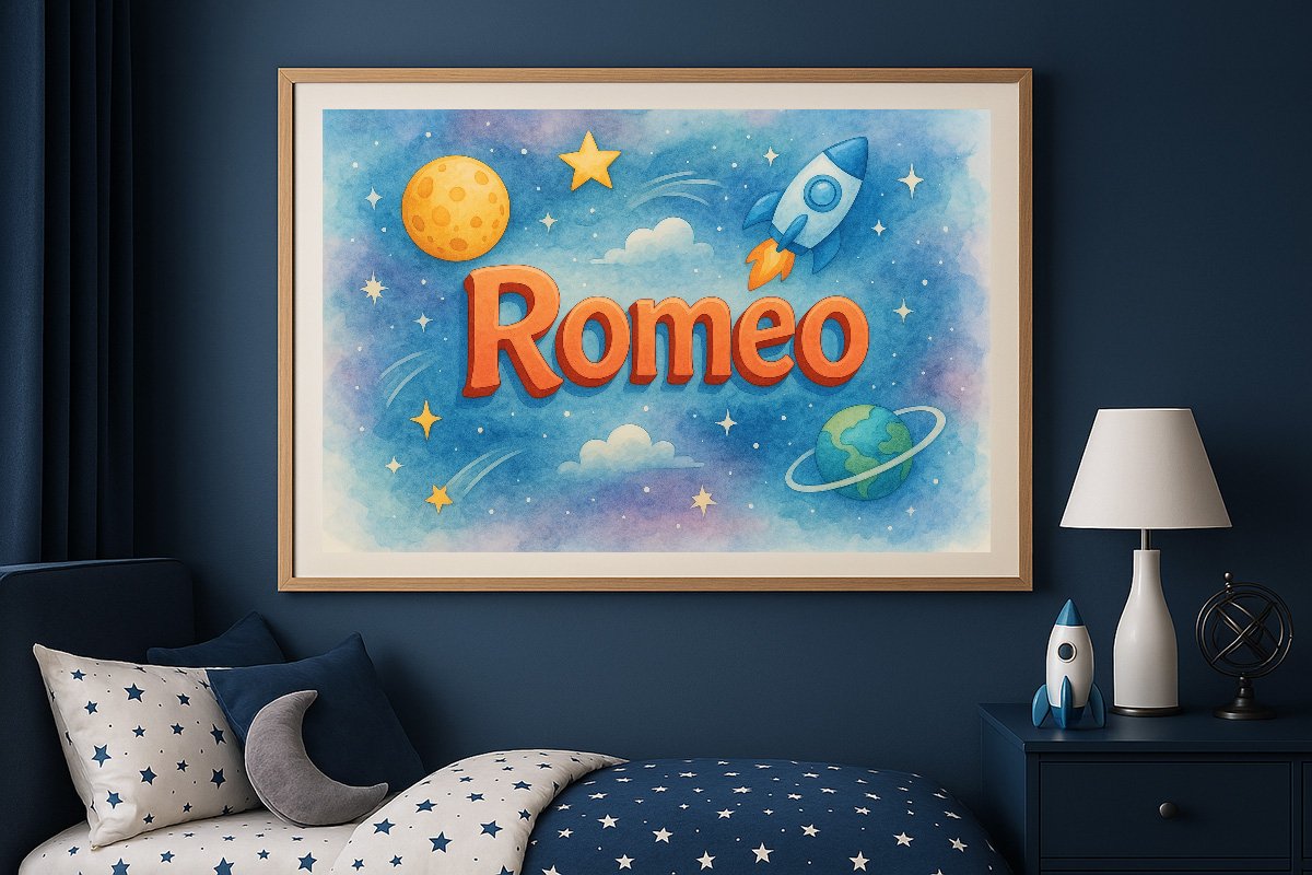 Romeo Personalized Outer Space Art 786