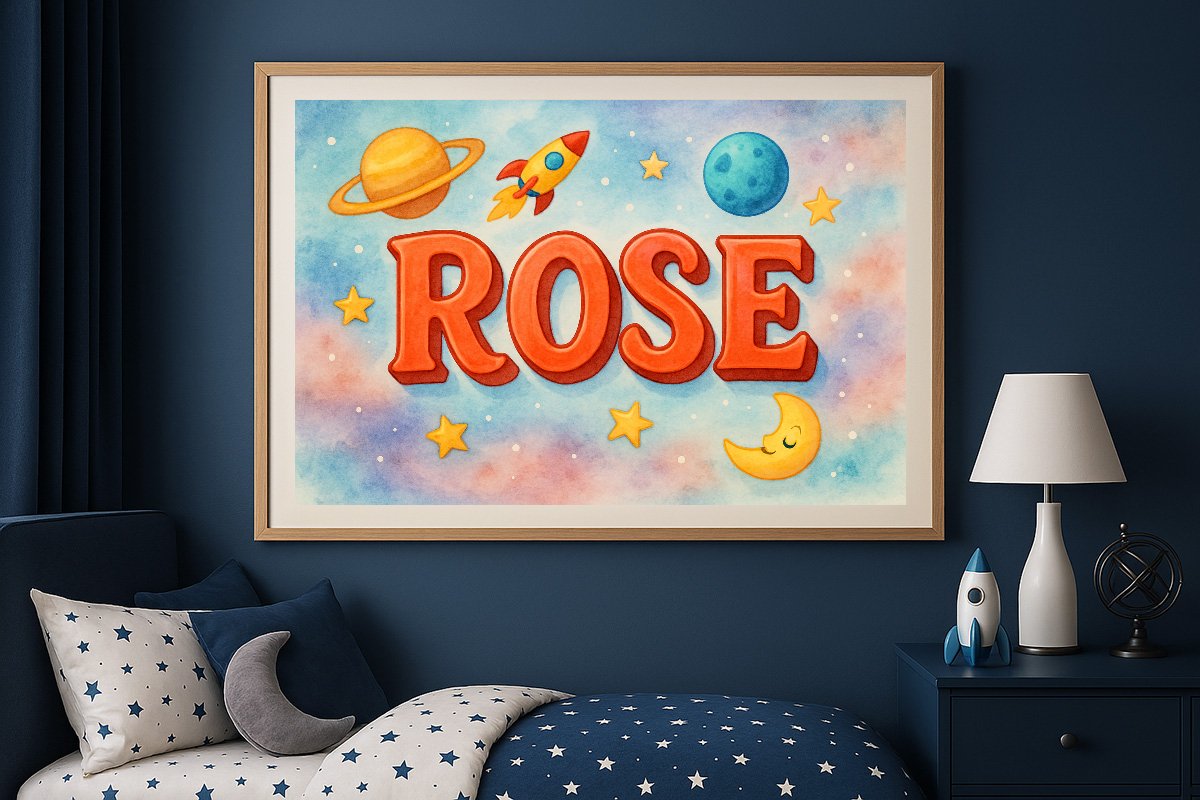Rose Personalized Outer Space Art 1233
