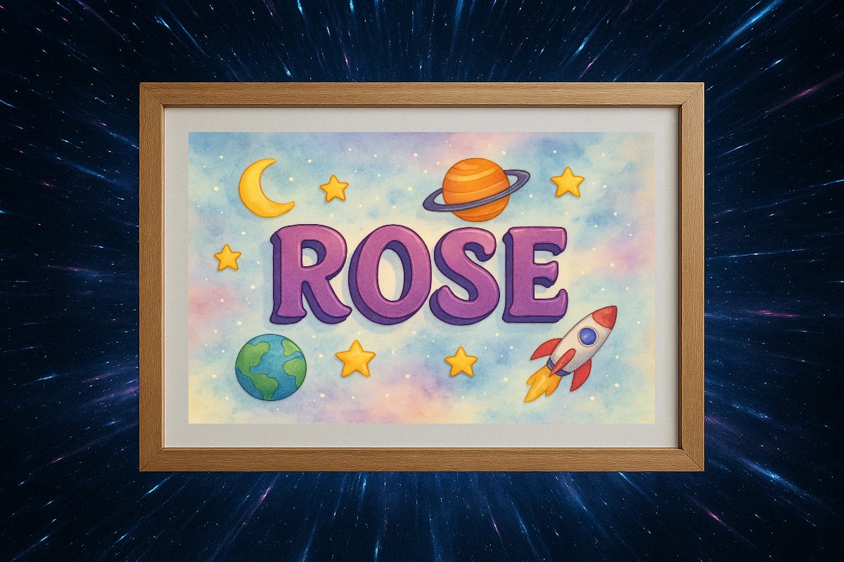 Rose Personalized Outer Space Art 1234