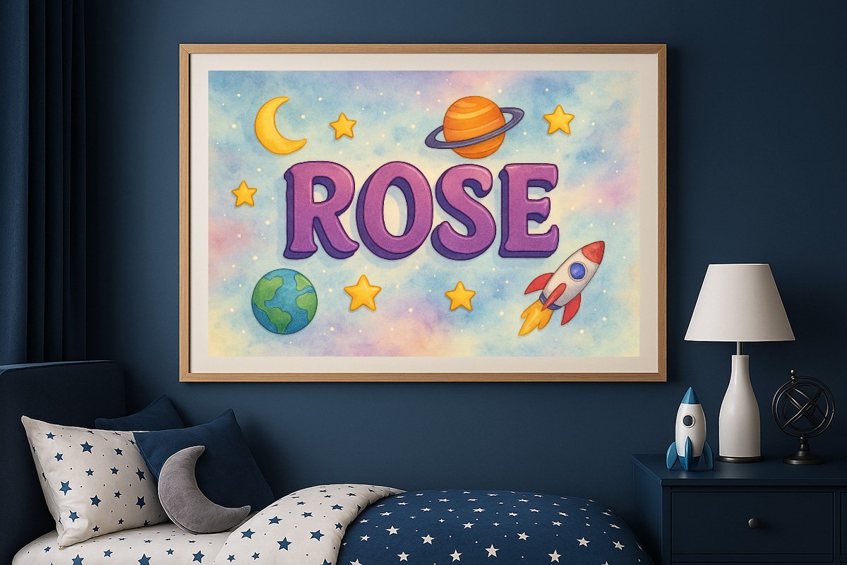 Rose Personalized Outer Space Art 1234