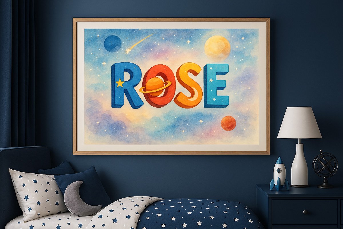 Rose Personalized Outer Space Art 1235