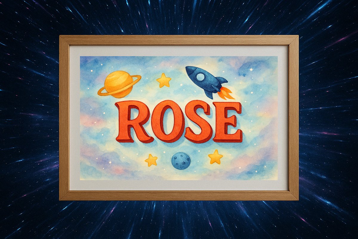 Rose Personalized Outer Space Art 1236