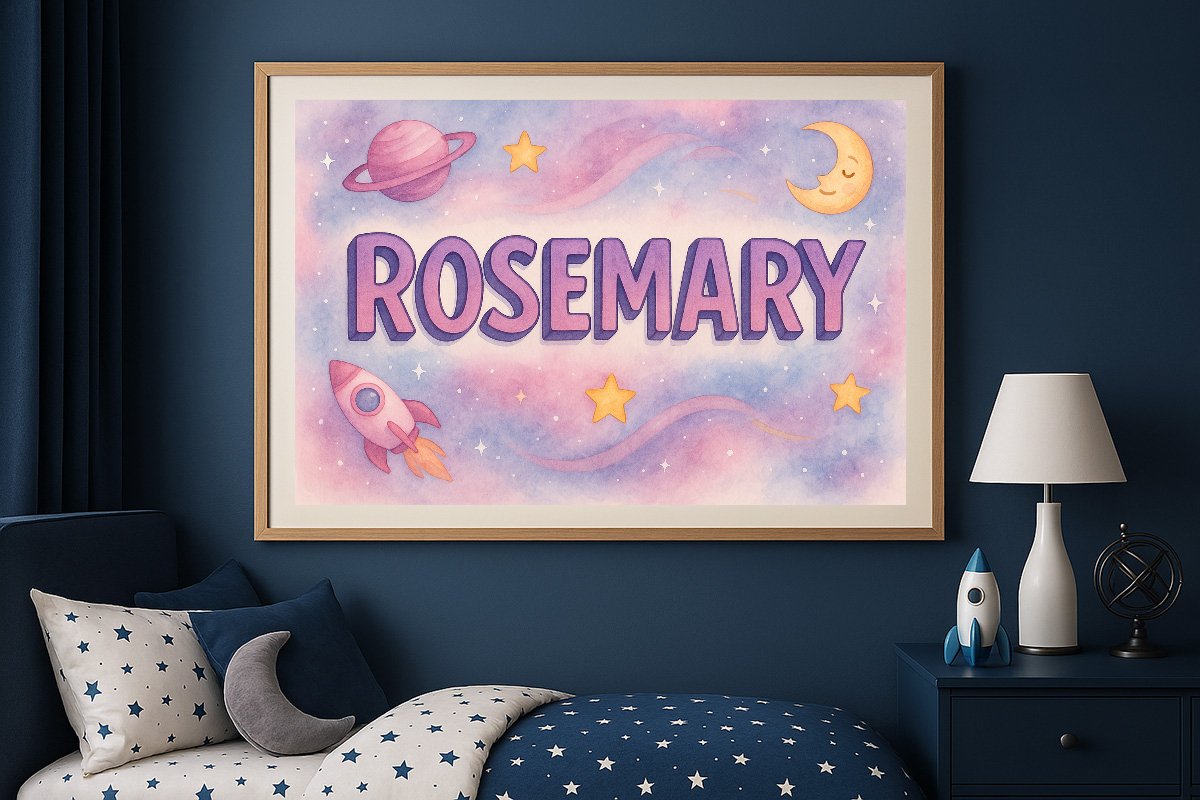 Rosemary Personalized Outer Space Art 1556