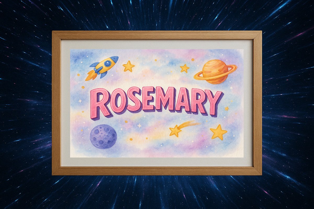 Rosemary Personalized Outer Space Art 1559