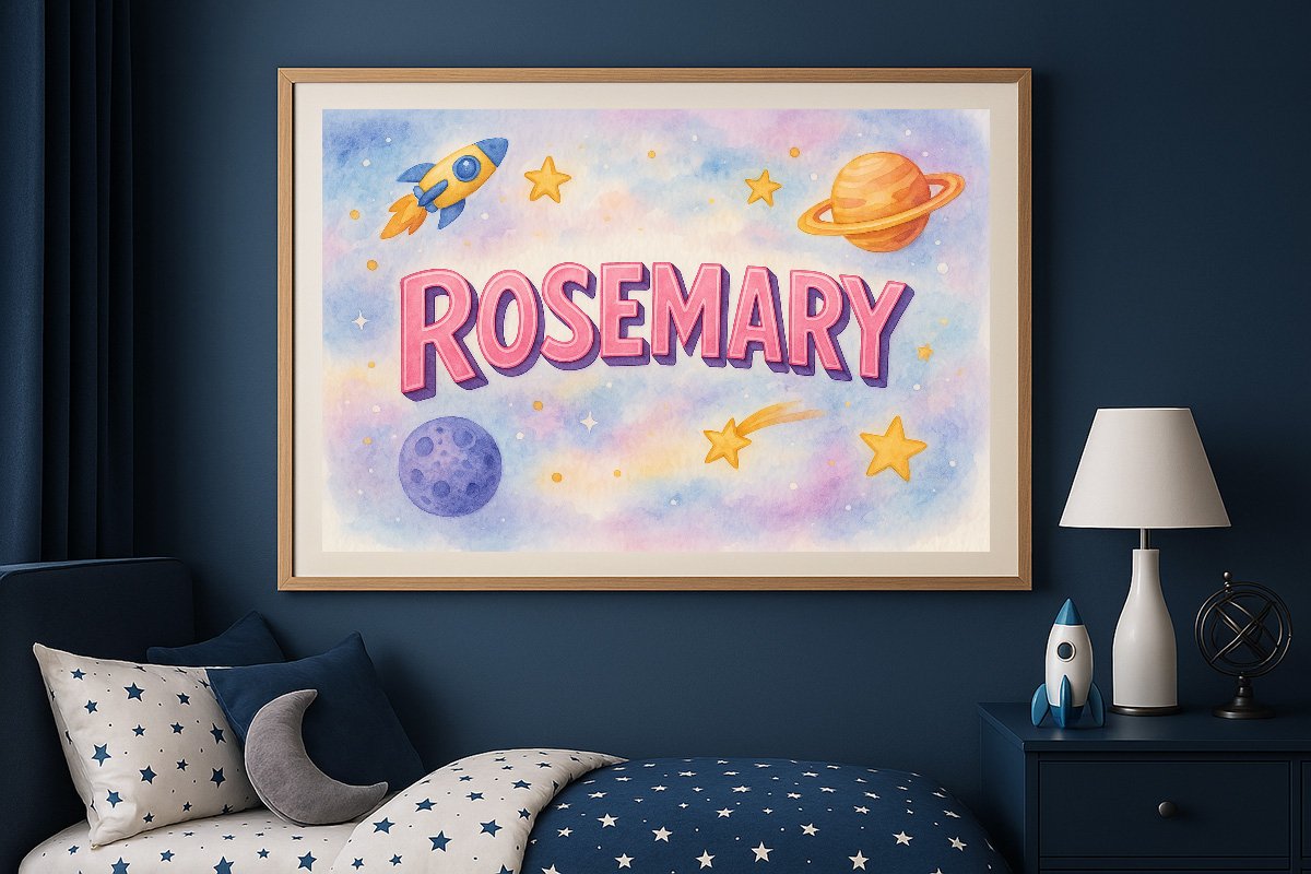 Rosemary Personalized Outer Space Art 1559