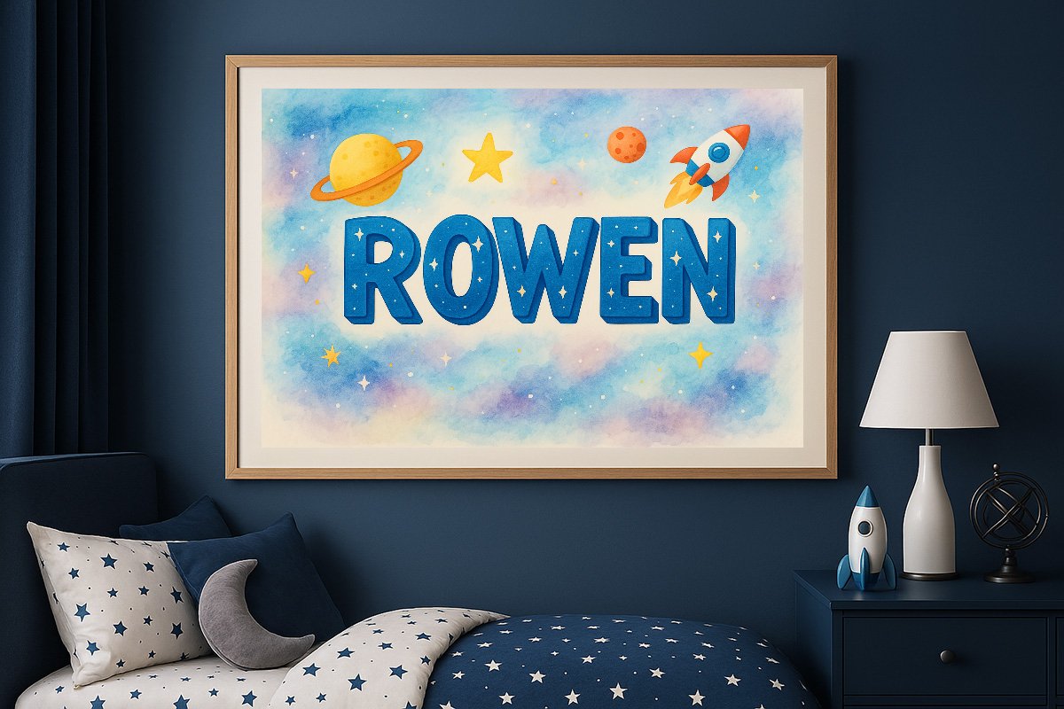 Rowen Personalized Outer Space Art 1193