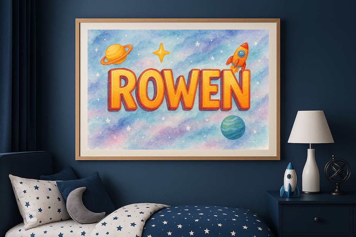 Rowen Personalized Outer Space Art 1194