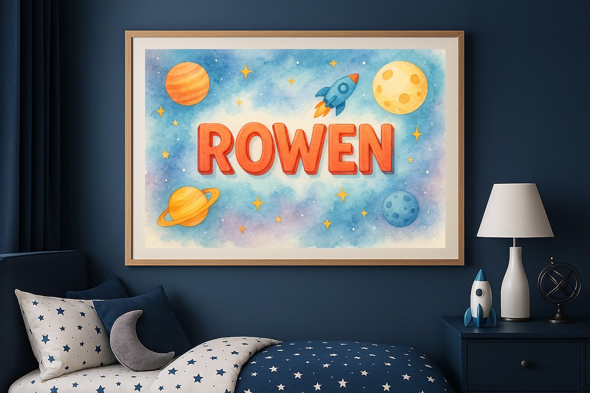 Rowen Personalized Outer Space Art 1195