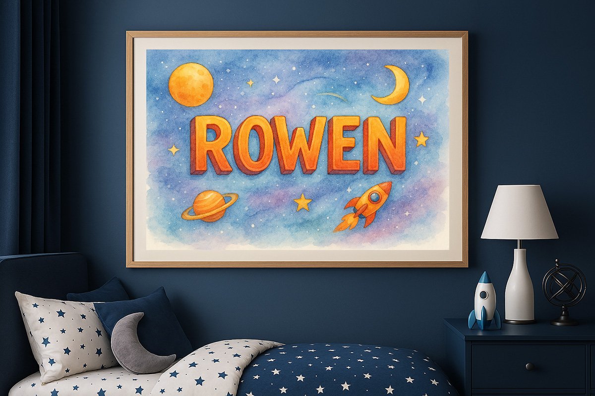 Rowen Personalized Outer Space Art 1196