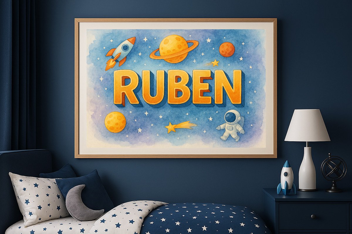 Ruben Personalized Outer Space Art 08