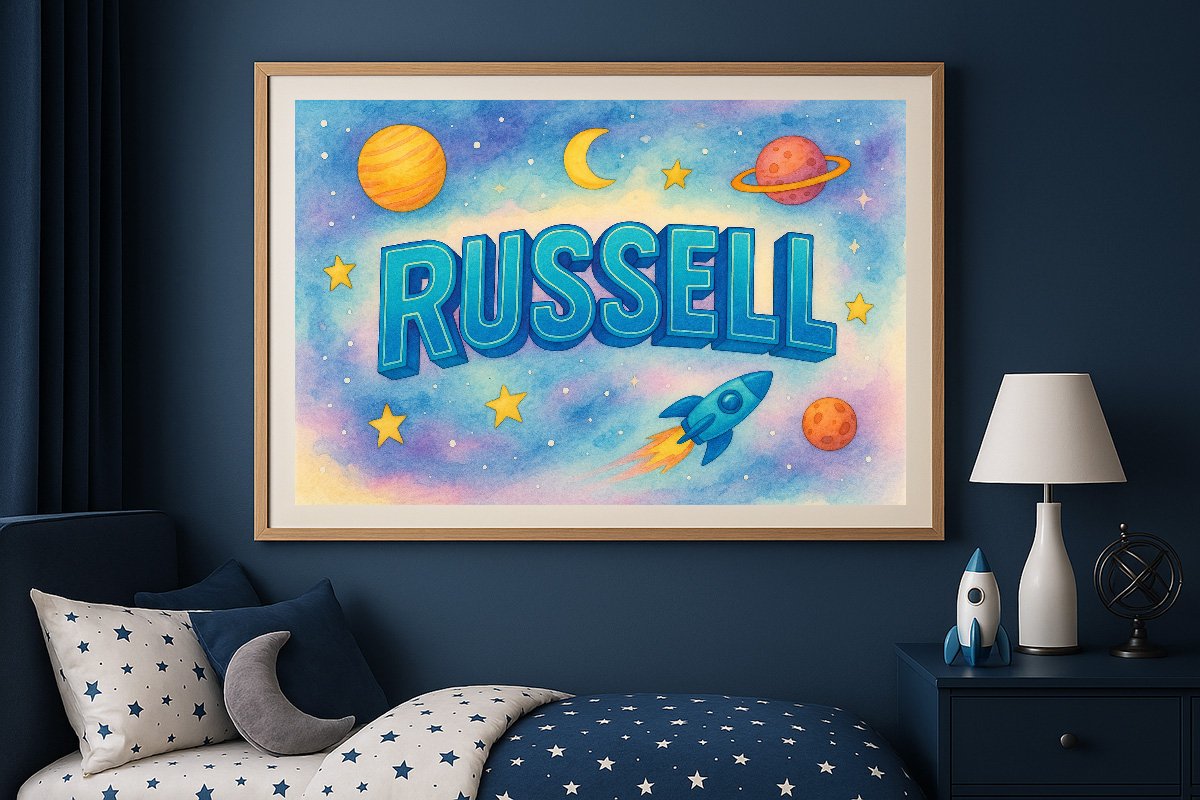 Russell Personalized Outer Space Art 2497