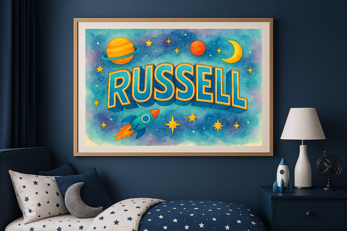 Russell Personalized Outer Space Art 2498