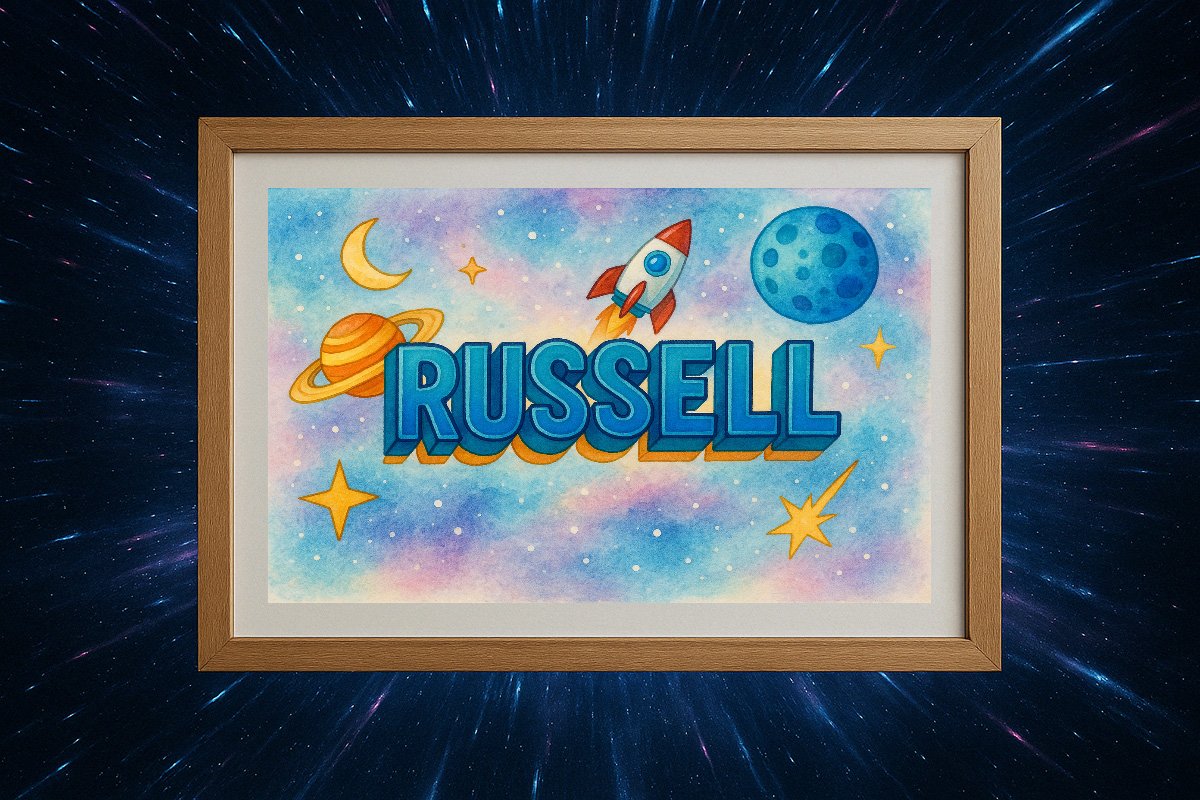 Russell Personalized Outer Space Art 2499
