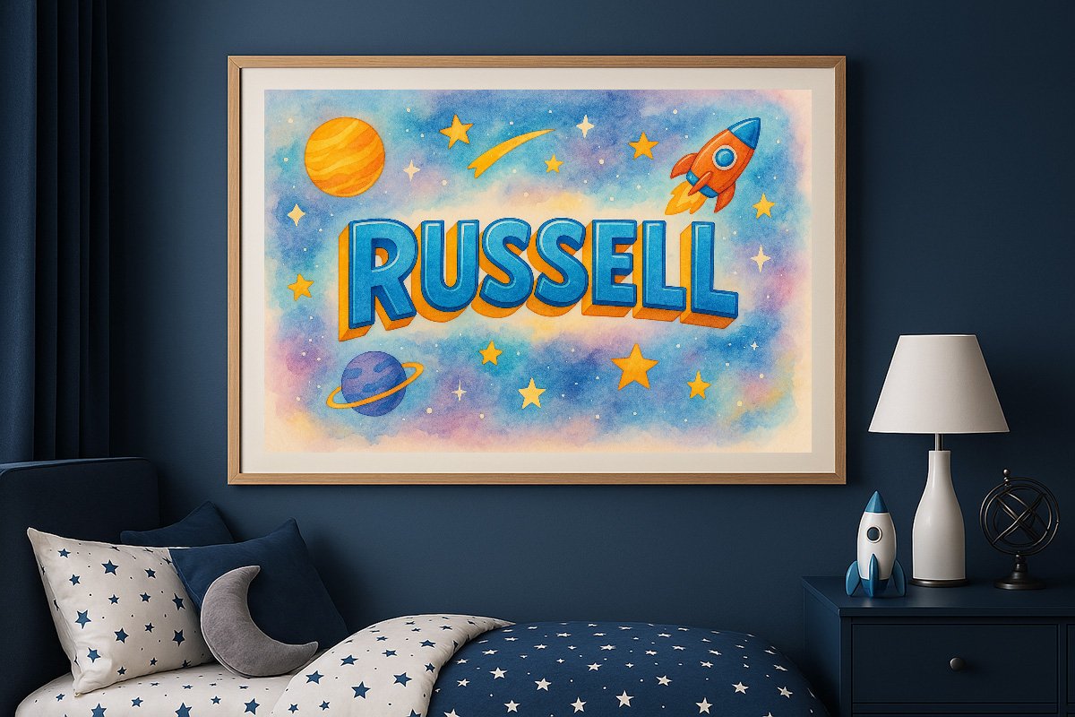 Russell Personalized Outer Space Art 2500