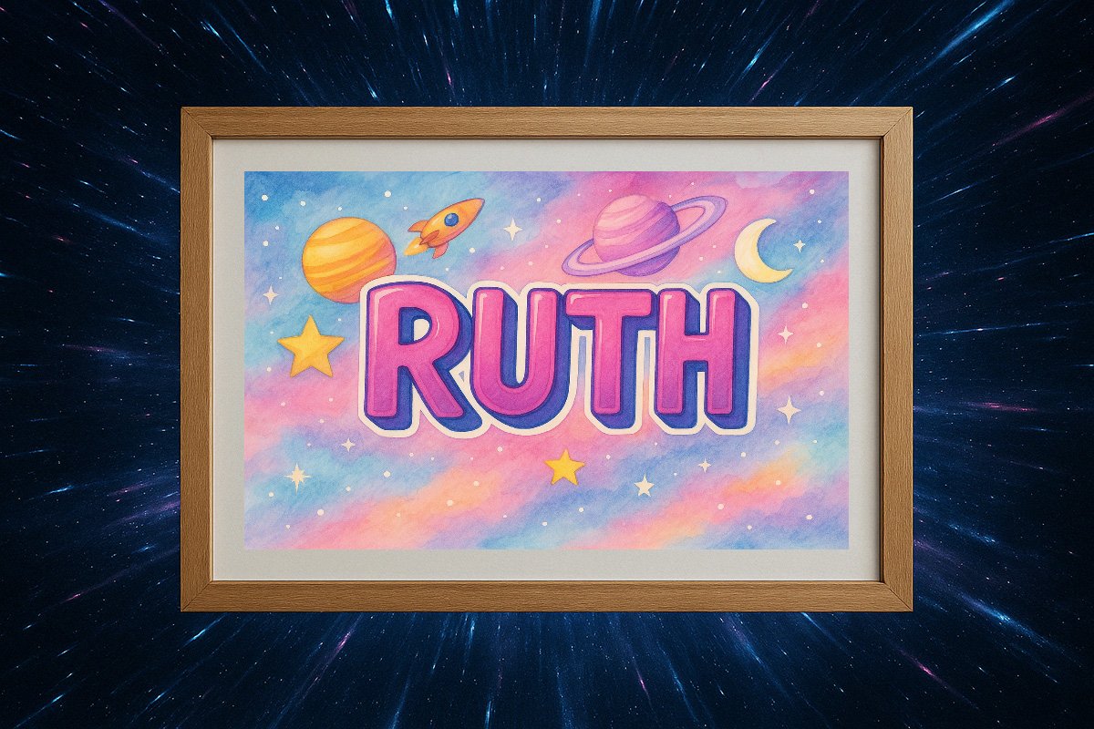 Ruth Personalized Outer Space Art 1976