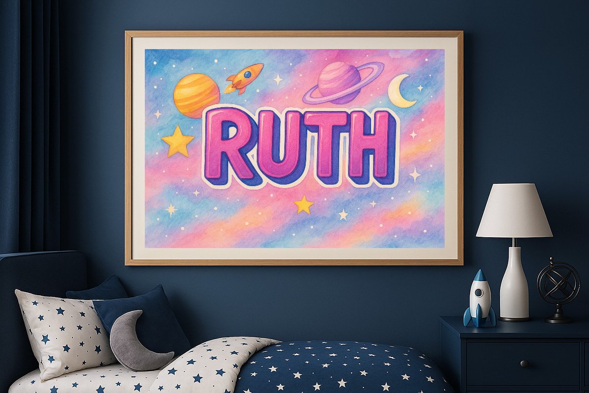 Ruth Personalized Outer Space Art 1976