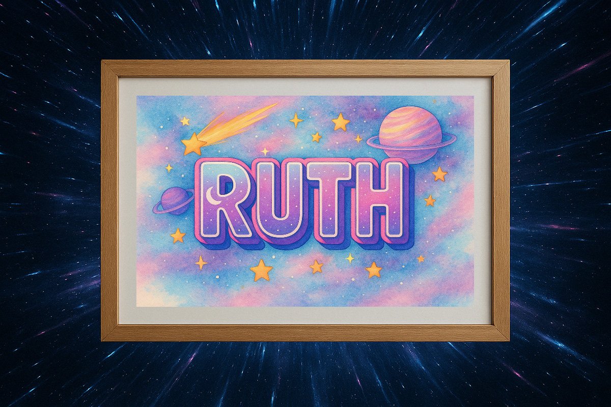 Ruth Personalized Outer Space Art 1977