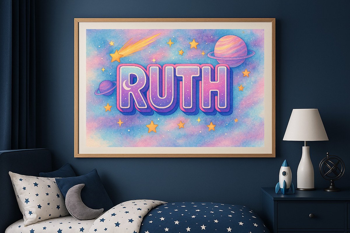 Ruth Personalized Outer Space Art 1977