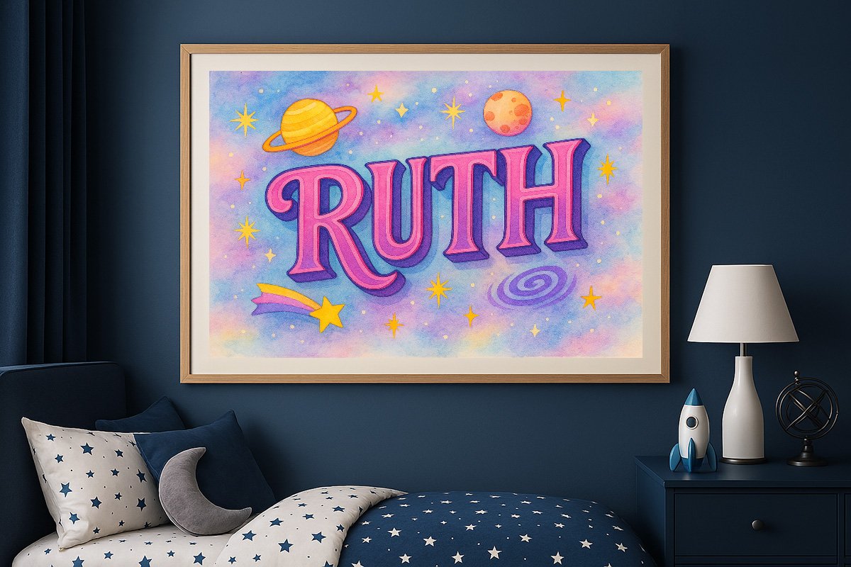 Ruth Personalized Outer Space Art 1978