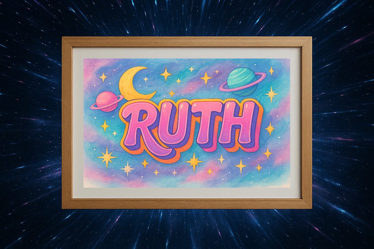 Ruth Personalized Outer Space Art 1979