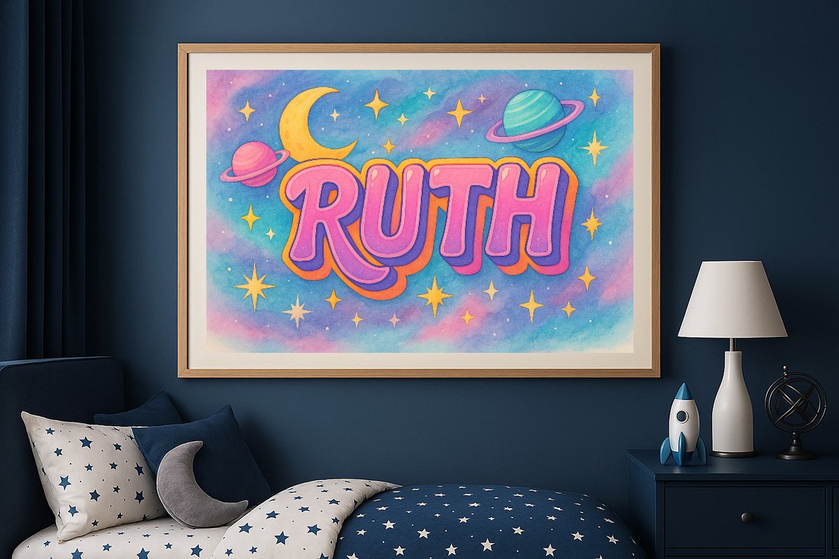 Ruth Personalized Outer Space Art 1979