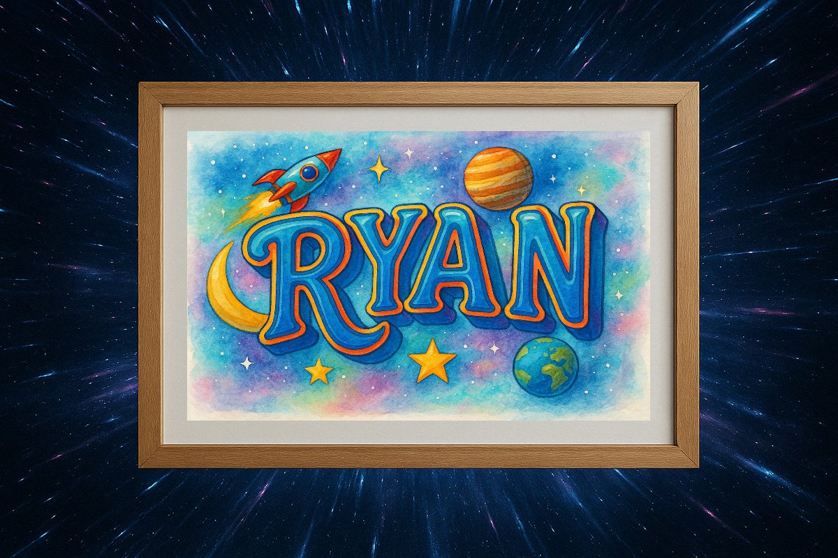 Ryan Personalized Outer Space Art 2223