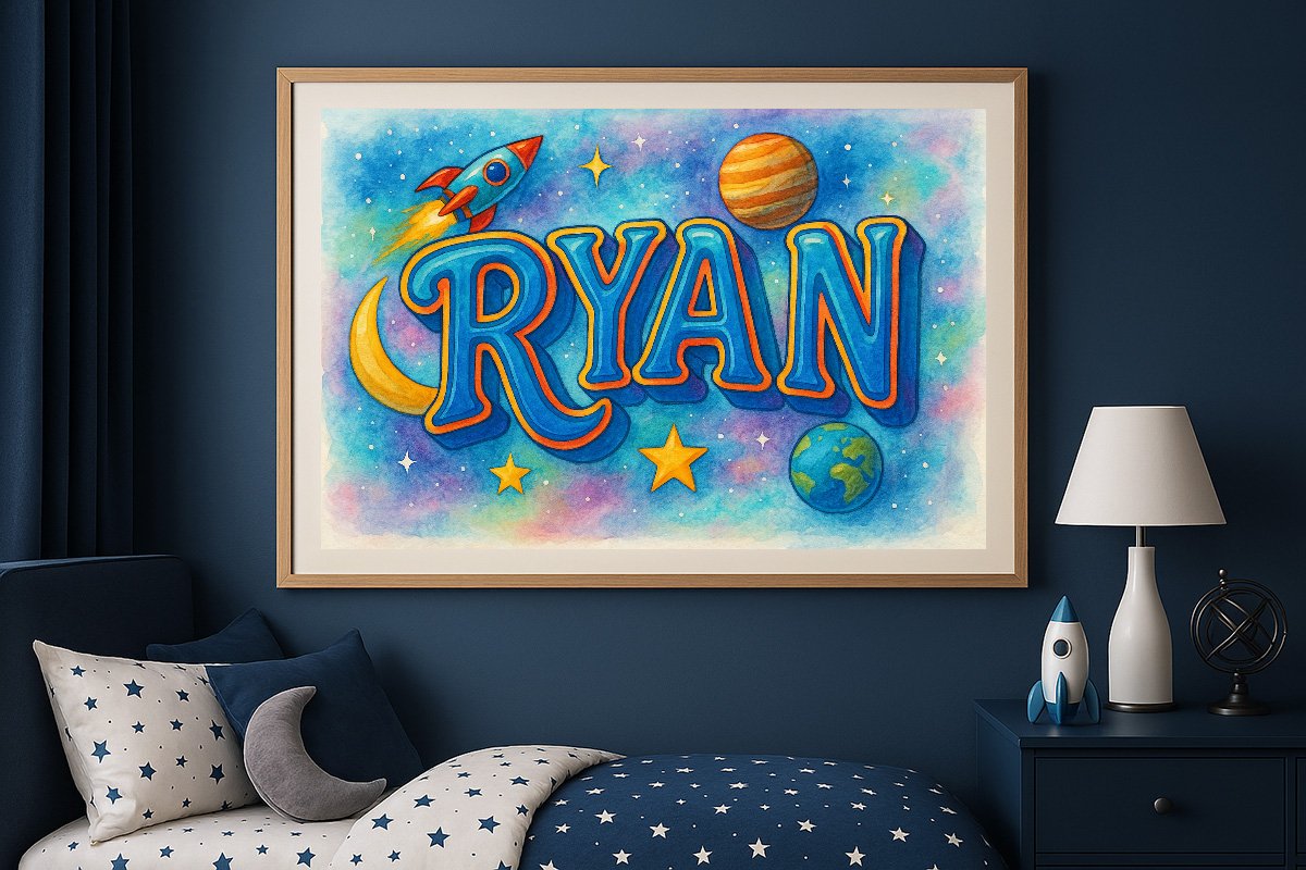 Ryan Personalized Outer Space Art 2223