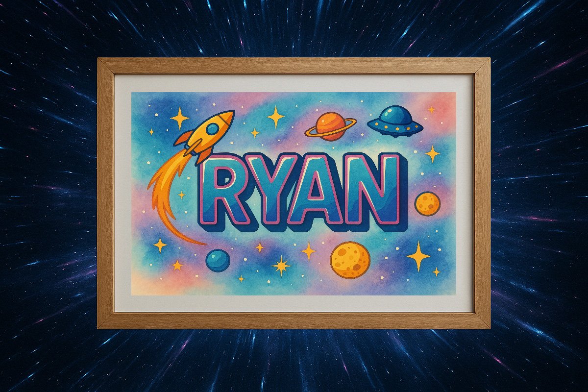 Ryan Personalized Outer Space Art 2224