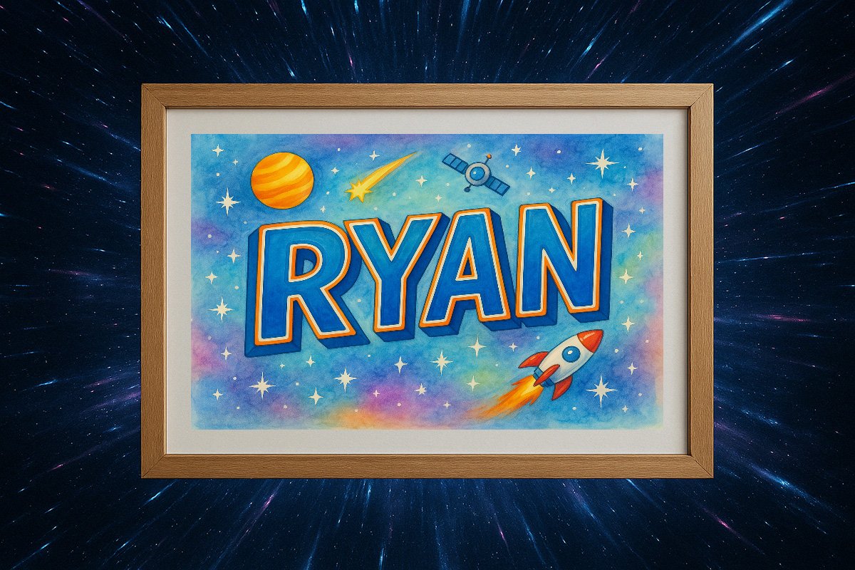 Ryan Personalized Outer Space Art 2225