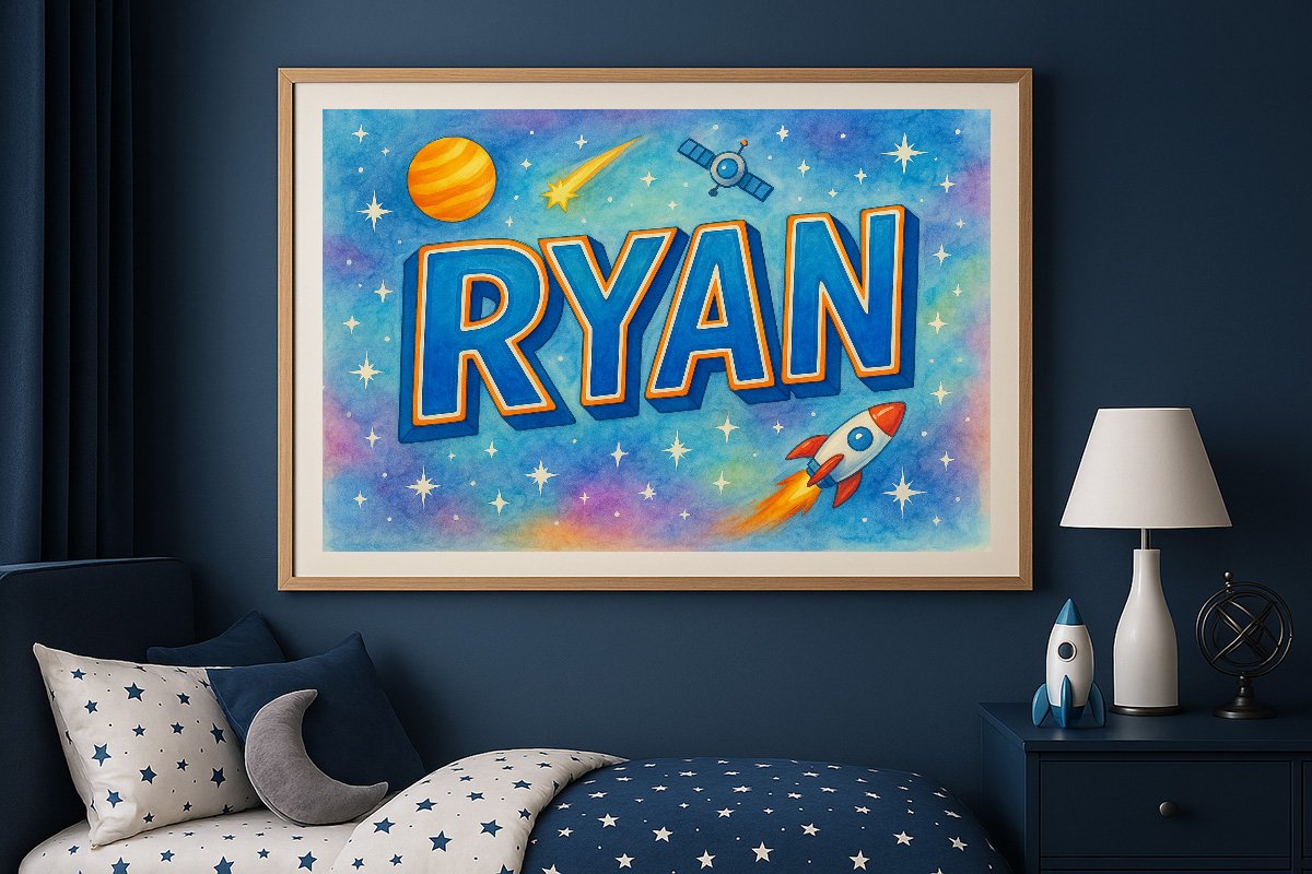 Ryan Personalized Outer Space Art 2225
