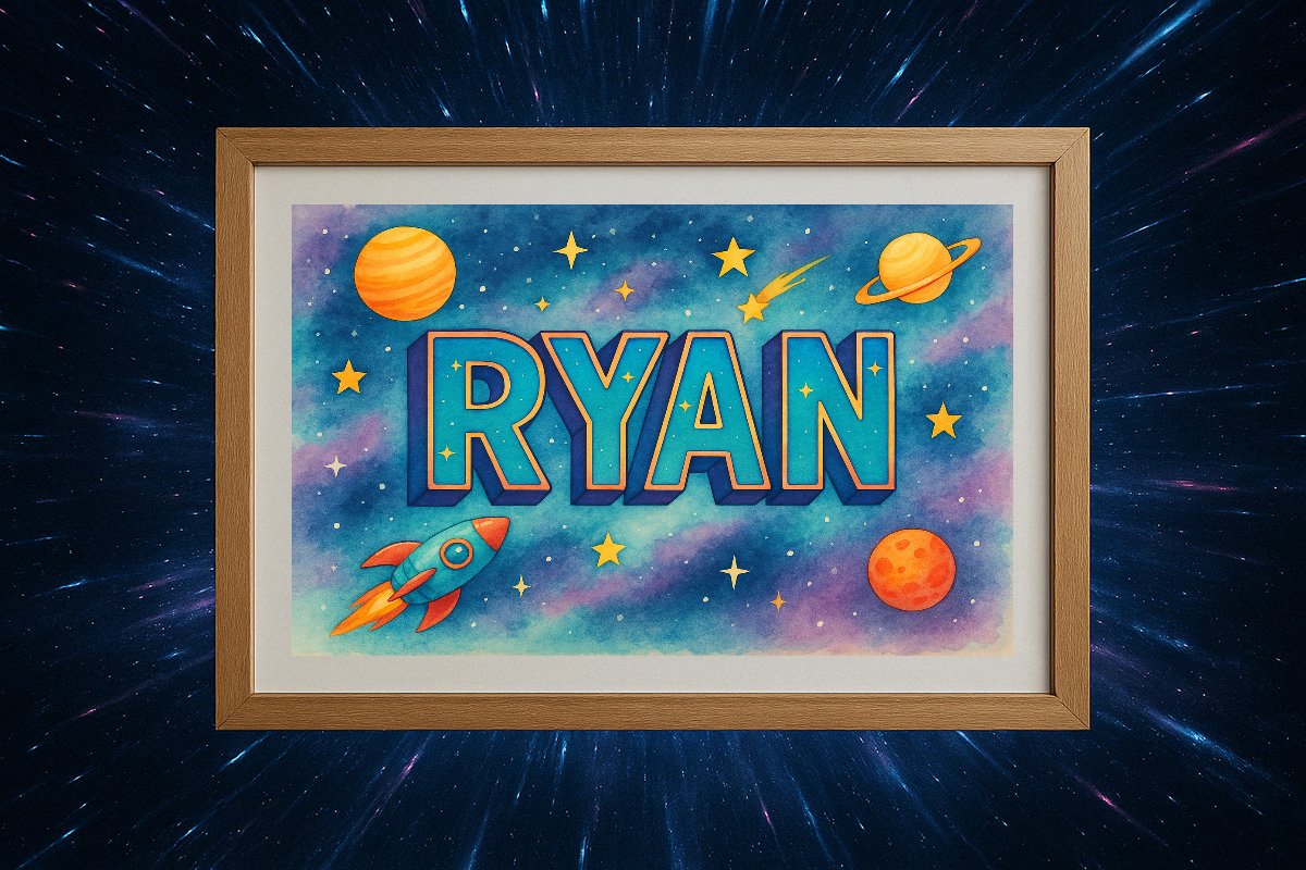 Ryan Personalized Outer Space Art 2226