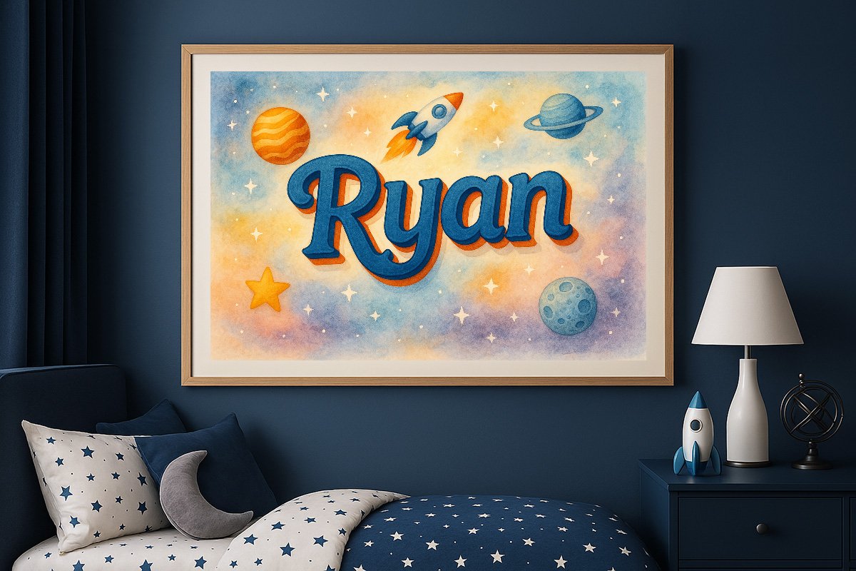 Ryan Personalized Outer Space Art 340