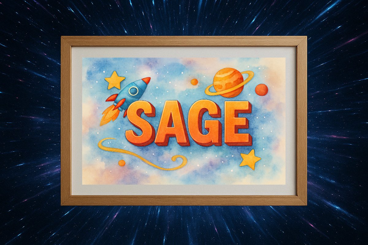 Sage Personalized Outer Space Art 1041