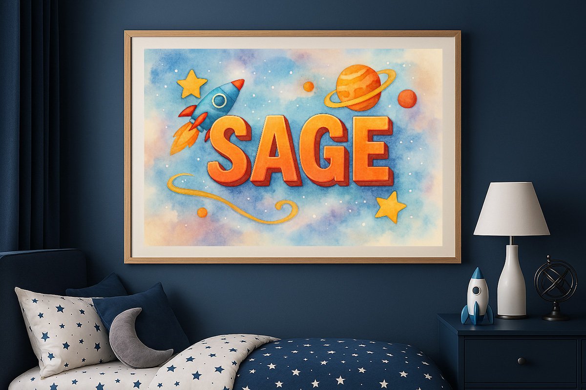 Sage Personalized Outer Space Art 1041