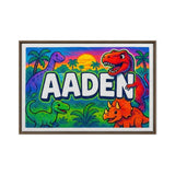 Aden Name Art - Dinosaur Adventure personalized wall print for kids