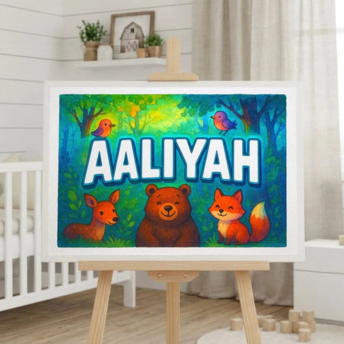 Calm aaliyah Forest Friends Personalized Wall Art