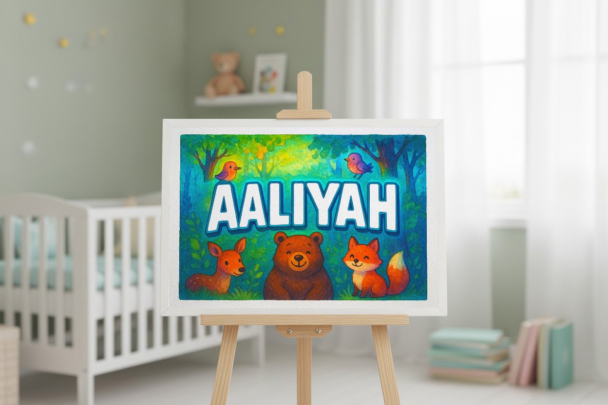 Aaliyah's Forest Friends Name Art