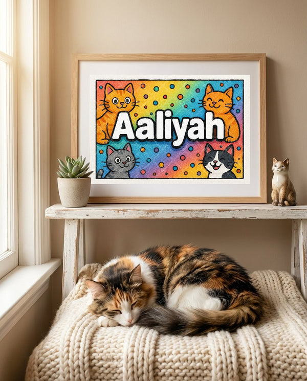 Aaliyah Colorful Cats Art