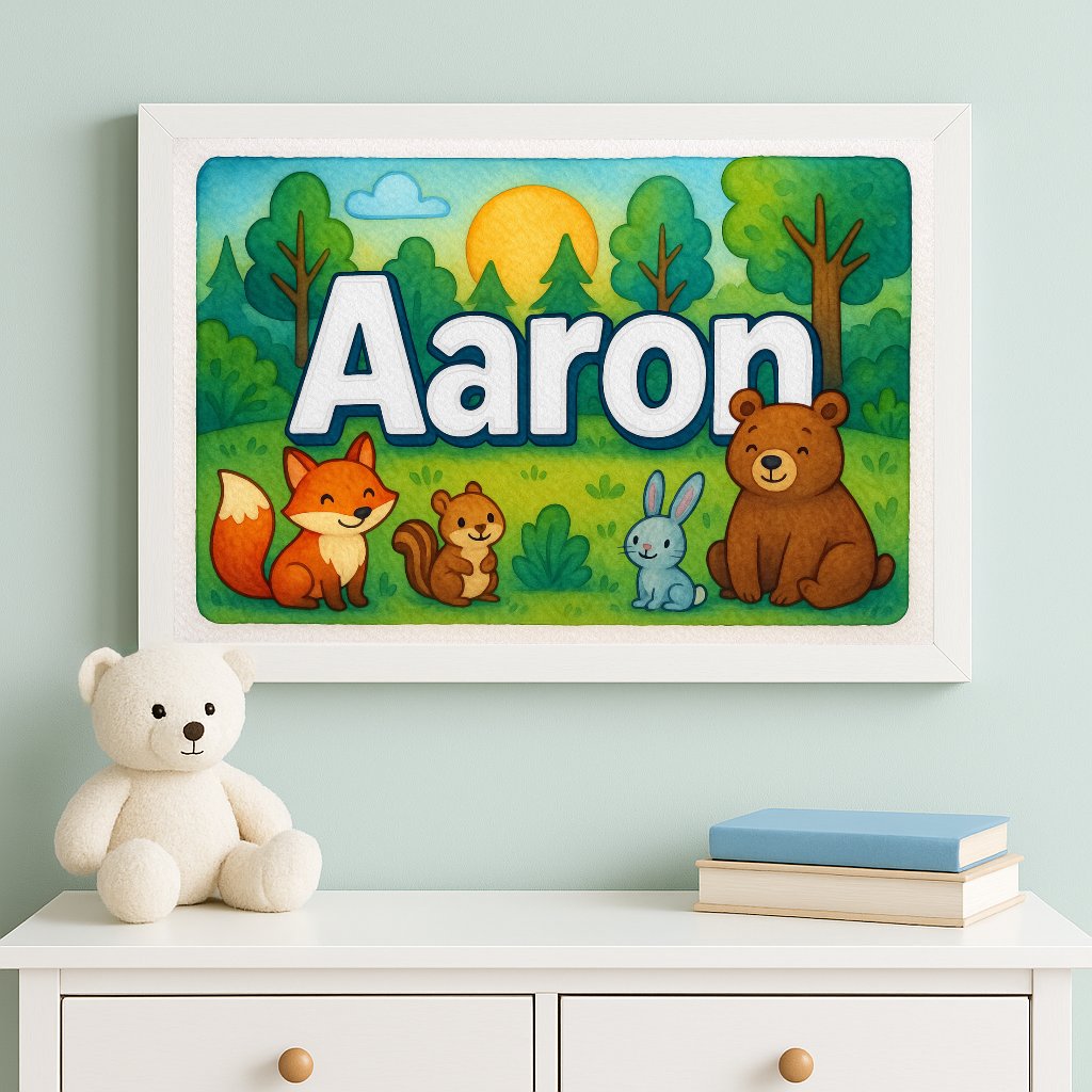 Personalized name art for Aaron