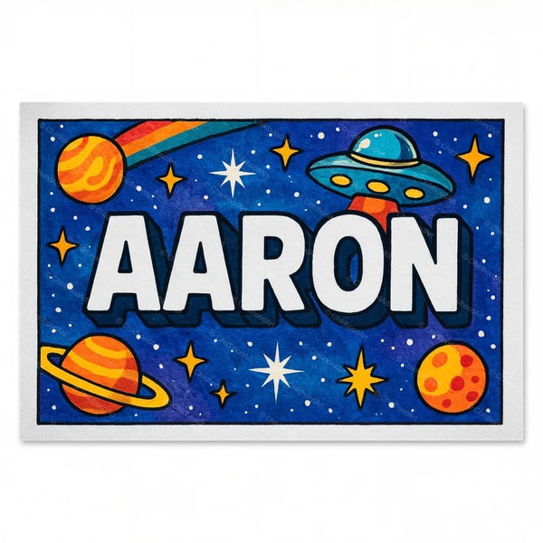 Aaron Personalized Space Adventure Name Art