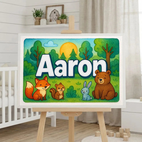 Calm aaron Forest Friends Personalized Wall Art