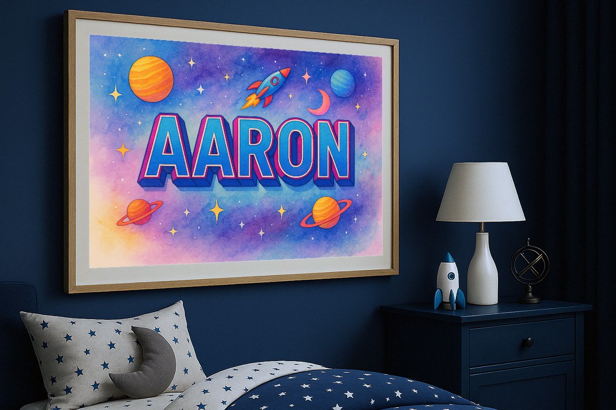 Aaron Personalized Outer Space Art 04