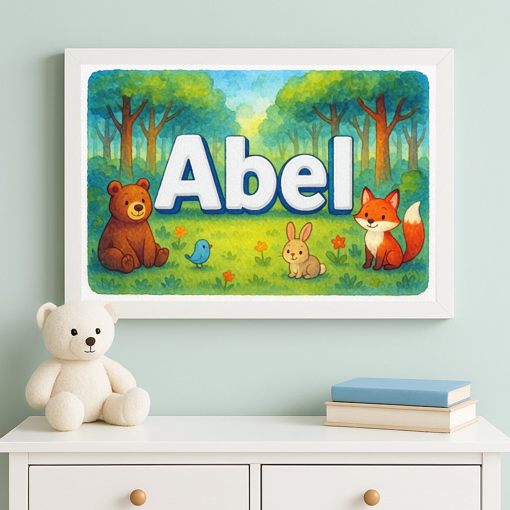 Personalized name art for Abel